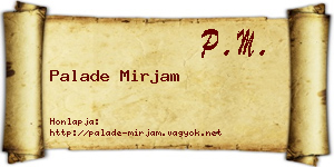 Palade Mirjam névjegykártya